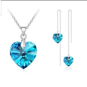 925 Sterling silver baby blue Crystal set